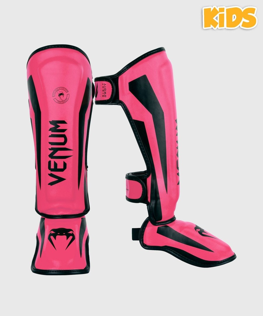 Kids Venum  | Venum Elite Shin Guards Kids - Exclusive - Neo Pink